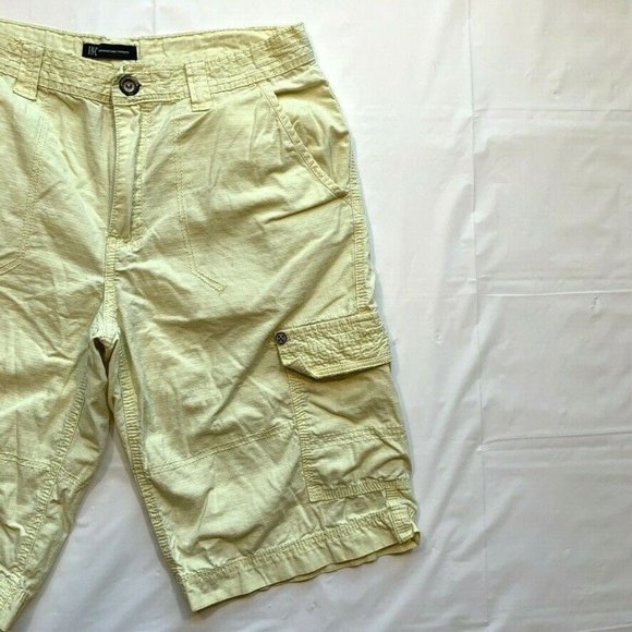 INC International Concepts Cargo Shorts Mens 32 Ripstop Relaxed Long‎ Yellow - Picture 5 of 11